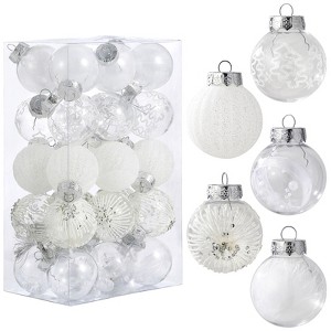 30Pcs Christmas Balls Ornaments Set, Shatterproof Christmas Tree Decorations Hanging Baubles for Holiday Wedding Party, 2.36 Inch - 1 of 4