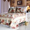 Slickblue Full/Queen Floral Cotton Quilt Set, Vermicelli Quilted Patchwork, 3PC Bedding with Shams - 2 of 4