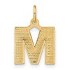 Black Bow Jewelry 14k Yellow Gold, Julia Collection, Small Satin Block Initial M Pendant - 3 of 4
