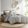 Gulches Imani 3 Piece Multicolor Gray Cotton Chenille Duvet Cover Queen Set with Global Inspired Aztec Print - 4 of 4