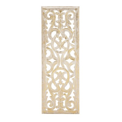 Wood Floral Handmade Intricately Carved Wall Decor - Olivia & May