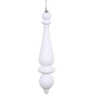 Vickerman 14"/2ct Matte Finial Drop UV Coated White