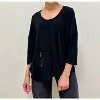 Women's Zipper Pocket Quarter Sleeve Top - Focus Fashion - 2 of 3