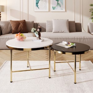 NicBex Modern Nesting Round Coffee Table with Storage,Center Table for Living Room,Living Room Furniture - 1 of 4