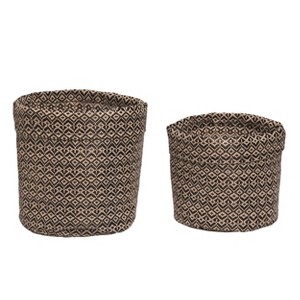 Transpac Fabric 8.2 in. Brown Spring Basket Set of 2 - 1 of 2