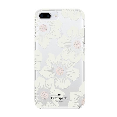 Kate Spade New York Apple iPhone 8 Plus/7 Plus/6s Plus/6 Plus Hard Shell Case HollyHock Floral - Cream/Clear