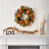 Nearly Natural 24” Pumpkins, Pine Cones and Berries Fall Artificial Wreath - 3 of 3