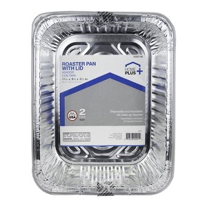 Home Plus Durable Foil 9-1/4 in. W X 11-3/4 in. L Roaster Pan Silver 2 pc (Case of 12) - 1 of 1