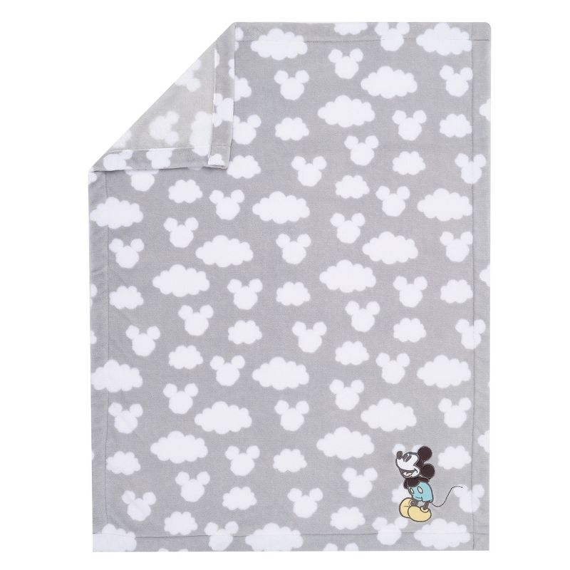 Lambs & Ivy Disney Baby Moonlight Mickey Mouse Gray Soft Fleece Baby Blanket, 3 of 7