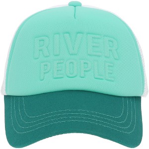 Pavilion Gift Company - River People - Adjustable Turquoise Neoprene Mesh Hat - Hats - 1 of 4
