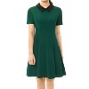 Allegra K Women's Contrast Doll Collar Short Sleeves Mini Flare Dress - 2 of 4