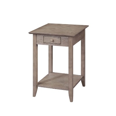 American Heritage End Table with Drawer/Shelf Driftwood - Breighton Home