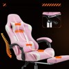 FONTOI Office Chair with Footrest and Removable Headrest and Waist pillow, Leather Recliner with Fixed-up Armrests, Pink, 27.55"*48.62"*27.55" - 4 of 4