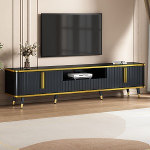 XIYUYEU TV Stand for 85 Inch TV with 2 Cabinets and Drawer,TV Entertainment Center with Open Storage Shelf for Living Room - 1 of 4