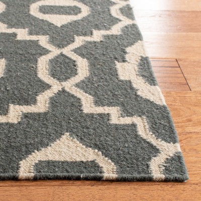 Handmade Brown Wool Flat Woven 8' x 10' Area Rug