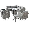 XIZZI 10 Pieces Wicker Furniture Set, Sectional Sofa Set with Wide Armrest and Deep Seat, Rattan Modular Conversation Set for Backyard Garden - 2 of 4