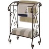 Kings Brand Furniture - Coffee Brown Metal Free Standing Towel Rack Stand with Shelf - 2 of 4