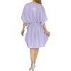 HAPPY BAY Women's House Daily Routine Evening Wear Mini Vacation Cover-Up Bikini Short Sleeve Caftan for Women Coverup Tunic Dress 2X-3X Purple, Solid - 4 of 4