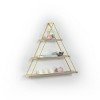 FONTOI 3 Tier Triangle Storage Shelves Wall Mounted, Hanging Shelf with Metal Brackets for Collectibles, Oak, 29"*23"*5" - 2 of 4