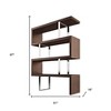 HomeRoots 67" Brown And Silver Metal and Wood Three Tier Etagere Bookcase - 3 of 4