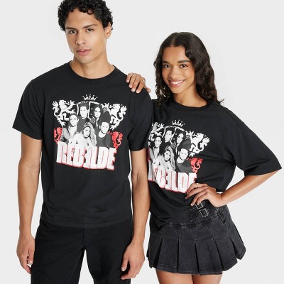 Latino Heritage Month Adult Short Sleeve Rebelde Graphic T-Shirt - Black