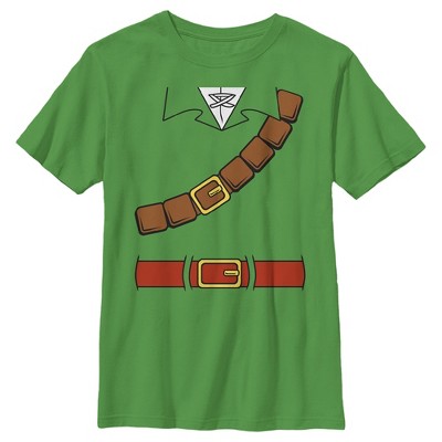Boy's Nintendo Halloween Link Belt Costume  T-Shirt - Kelly Green - Medium