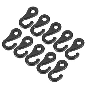 Unique Bargains Camping Tent Canopy Hook 6.5mm Black 1 Set of 10 - 1 of 4