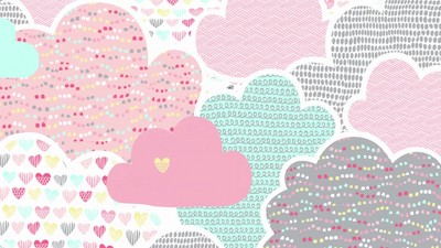 Blue Cotton Twin Kids Comforter Set with Cloud Print