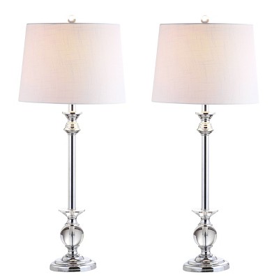 33" (Set of 2) Elizabeth Crystal Table Lamp (Includes LED Light Bulb) Clear - JONATHAN Y