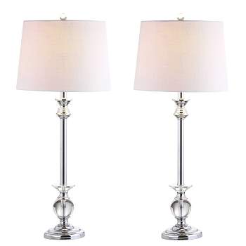 33" (Set of 2) Elizabeth Crystal Table Lamp (Includes LED Light Bulb) Clear - JONATHAN Y