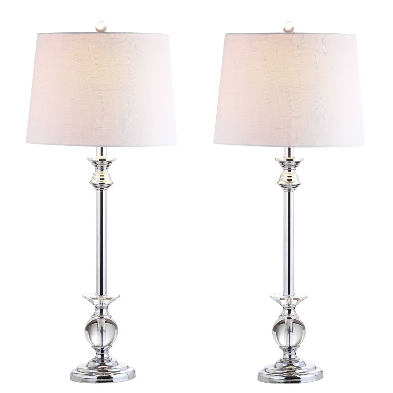 33&#34; (Set of 2) Elizabeth Crystal Table Lamp (Includes LED Light Bulb) Clear - JONATHAN Y, 1 of 8
