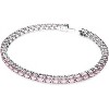 Matrix Crystal Tennis Bracelet, Round Cut Stones in Pink, Blue, Black, Clear with Multiple Metal Finishes - 2 of 4
