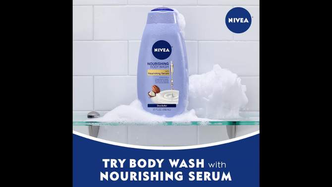 Nivea Shea Butter Nourishing Body Wash for Dry Skin - 20 fl oz, 2 of 8, play video