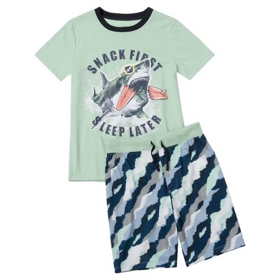 Lands' End Kids Short Sleeve Tee and Shorts Pajama Set