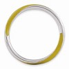 Black Bow Jewelry 2.5mm Silver Twisted Yellow Enameled Stackable Band - image 2 of 4