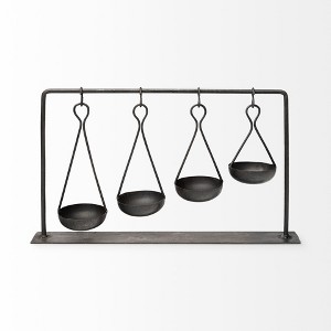HomeRoots 19" Charcoal Metal Vintage Spice Rack Tabletop Sculpture - 1 of 4