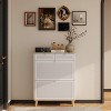 VYNXARIA Shoe cabinet with 2 flip-up doors and 2 drawers,narrow shoe rack cabinet,freestanding shoe organizer - 3 of 4
