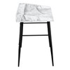 Vynxaria 48" White Marble Look Black Metal Computer Desk Contemporary Home Office Workstation with Storage Shelves - 4 of 4