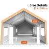 13 x 25 FT Metal Carport, with Side-Opening Door & Roll-Up Windows, All-Inclusive Metal Carport, Outdoor Portable Garage Shelters Tents, Yellow - 2 of 4