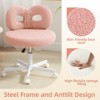 ROOMTEC Vanity Chair with Wheels, Swivel Makeup Chair,Bedroom Height Adjustable Chair with Upholstered and Cute Bow Backrestst - 4 of 4