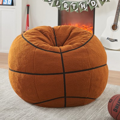 Inhand Sports Football Bean Bag Chair - Oversized Bean Bag Sofa Couch with Filler - Football Plush BeanBag for Living Room Bedroom Dorm Office - 4ft
