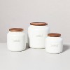 80oz Dry Goods Stoneware Canister with Wood Lid Cream/Brown - Hearth &  Hand™ with Magnolia