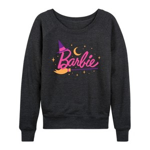 Women's - Barbie - Barbie Halloween Art Lightweight French Terry Wide Neck Long Sleeve Shirt - 1 of 4