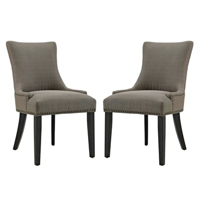 Granite Upholstered Parsons Side Chair with Wood Legs