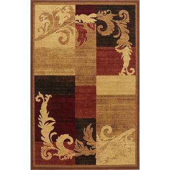 Home Dynamix Catalina Pierre Contemporary Scroll Area Rug, Brown/Red, 19.6"x31.5"