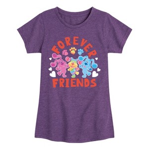Girls' - Blue's Clues & You! - Magenta & Blue Fitted Short Sleeve Graphic T-Shirt - 1 of 4