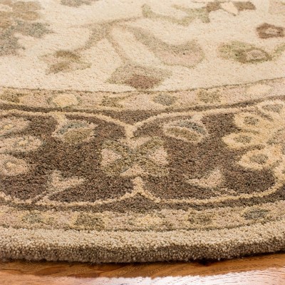 Handmade Tufted Woolen Rug in Brown, Non-Slip, Rectangular 8' x 10'