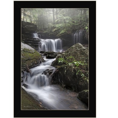 HomeRoots Ricketts Waterfall Black Framed Print Wall Art