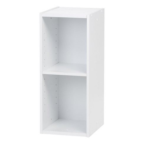  IRIS USA 2-Tier Shelf Organizer with Easy Access Angled Cubby,  White : Home & Kitchen