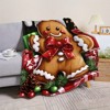 1pc, Gingerbread Man Printed Throw Blanket, Soft Plush Polyester Flannel, Contemporary Style, All-Season, Lightweight, Couch Sofa Bed Cover. - 2 of 4
